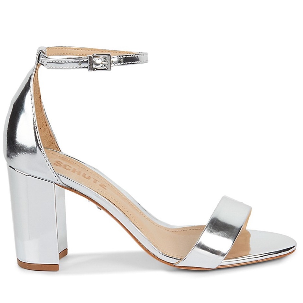 SCHUTZ  Metallic Patent Leather Heels
